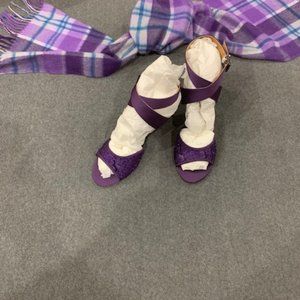 J. RENEE Purple Satin Sandles - size 10M